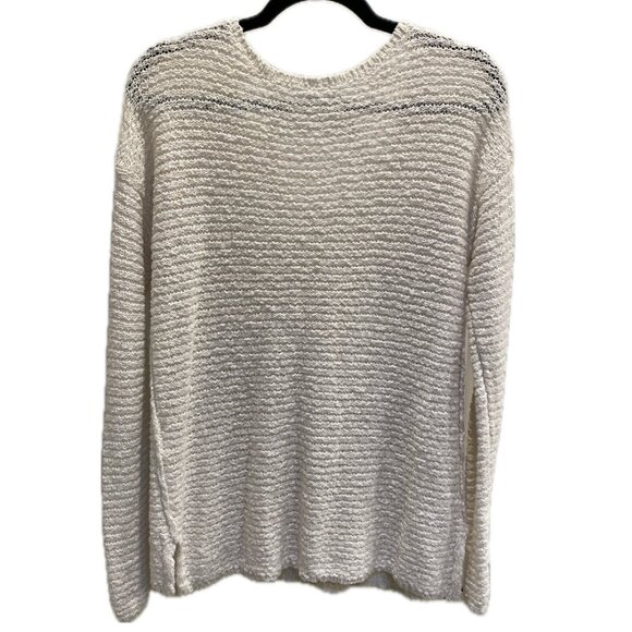 Abercrombie & Fitch Cream Delicate Weave Cable Sweater - Size Large - Picture 2 of 11